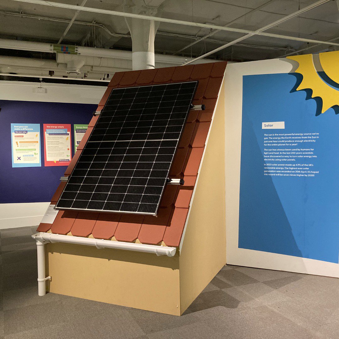 Solar panels in a museum exhibition Solar panels in a museum exhibition