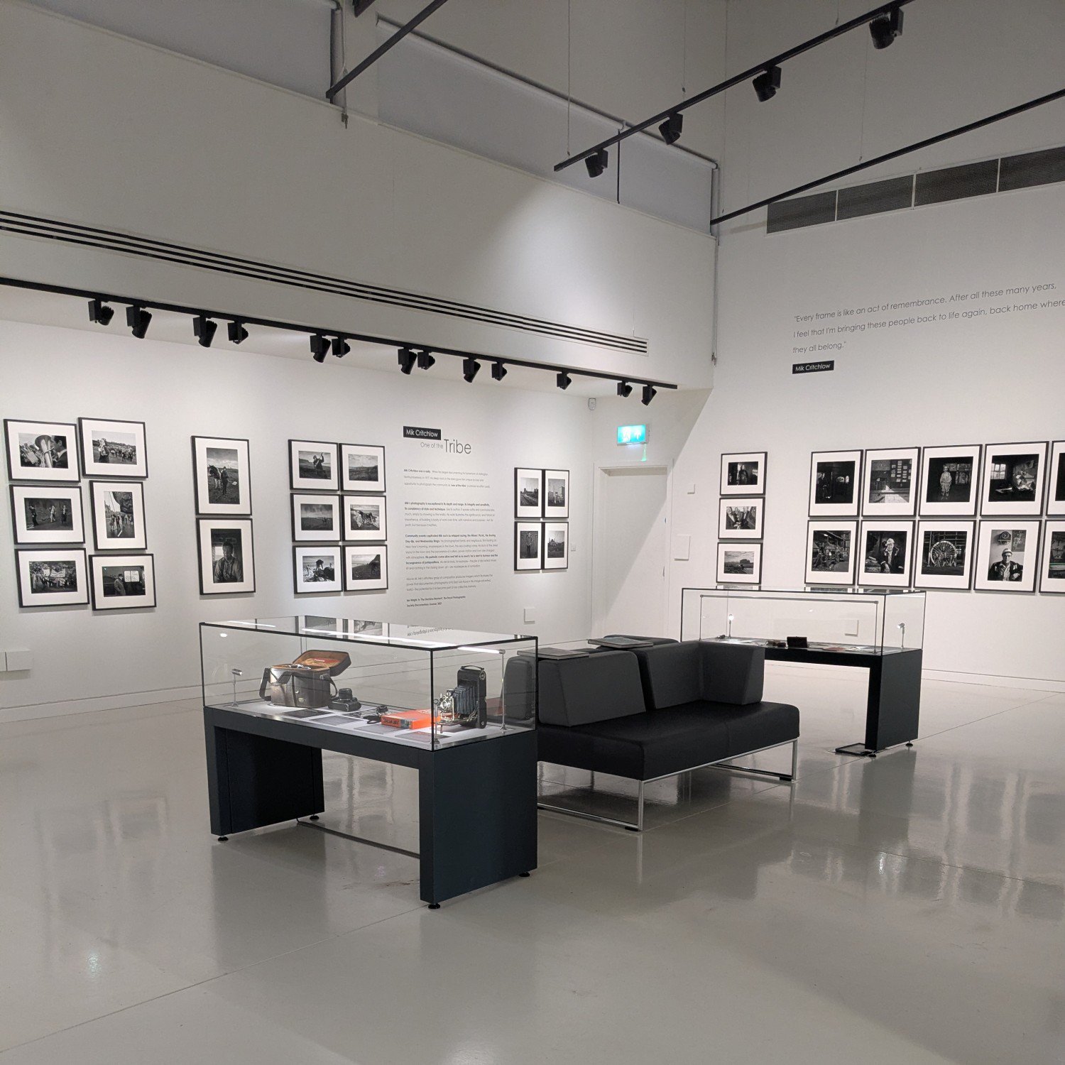 Inside a photography exhibition at Woodhorn Museum.