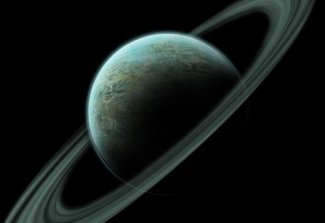 image of space a ringed planet