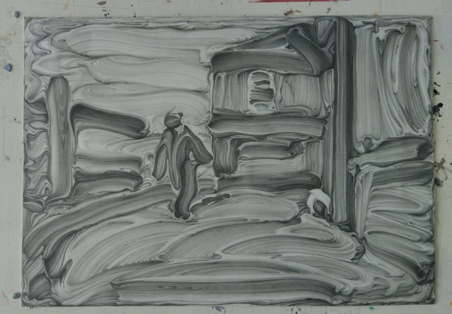 An artwork made from pencil on paper.