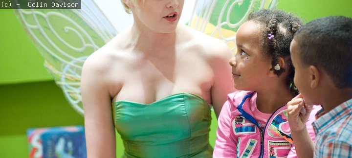 Some children chatting to Tinkerbell at BigWednesday
