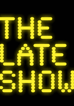 A graphic with neon yellow text saying 'The Late Shows' on a black backdrop.