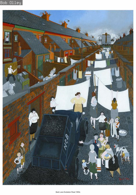 Painting of the 'Back Lane of Eccleston Road', oil on canvas