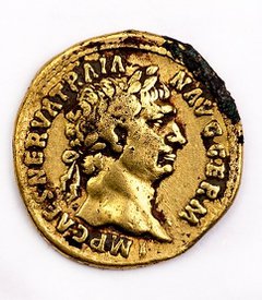 Golf coin with profile of Roman Emporer Trajan