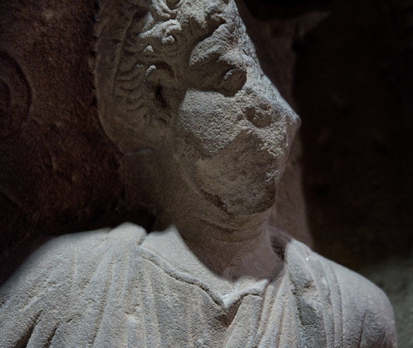 Victor tombstone face detail
