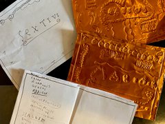 Metal sheets used for embossing and stones