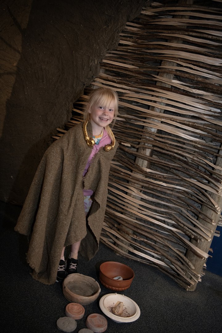 Young girl dressed as an ancient Briton