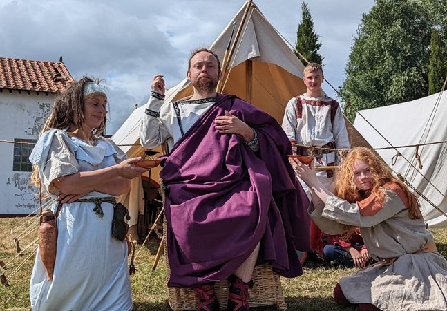 Man dressed as a Roman emperor