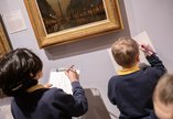 Children in art gallery