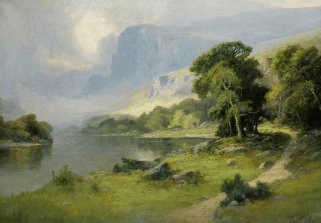 Image of the Head of Derwentwater by artist Frank Thomas Carter