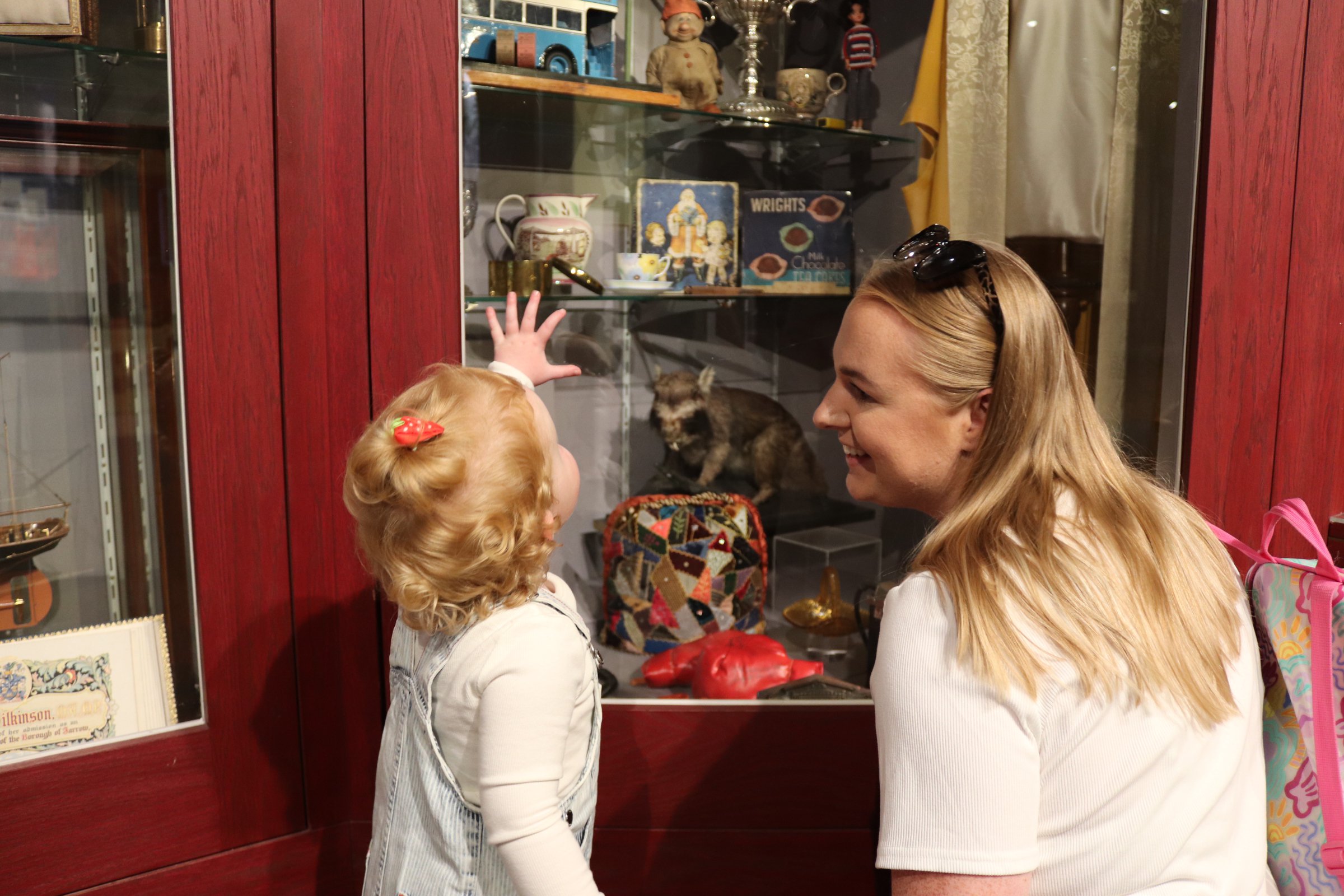 Mother and daughter at a museum. Mother and daughter at a museum.