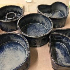 Blue tapas dishes