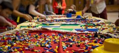 a whole table top of loose LEGO