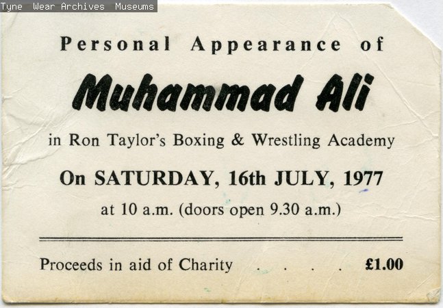 Ticket to see Mohammad Ali 16 July 1977