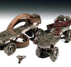 A pair of roller skates from the 1920s