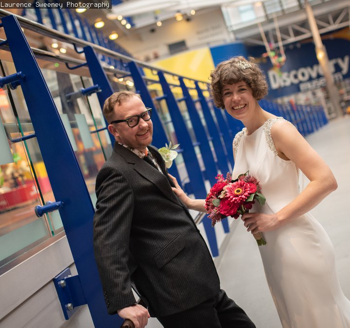 Discovery Museum wedding photograph by Laurence Sweeney Photography