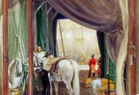 Saddling a Circus Horse (1935) by JG Fullerton. Image courtesy of Laing Art Gallery.