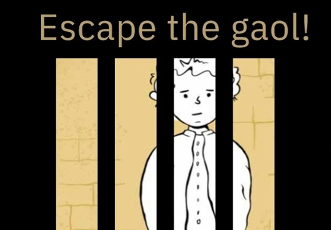 A illustration of a child behind bars