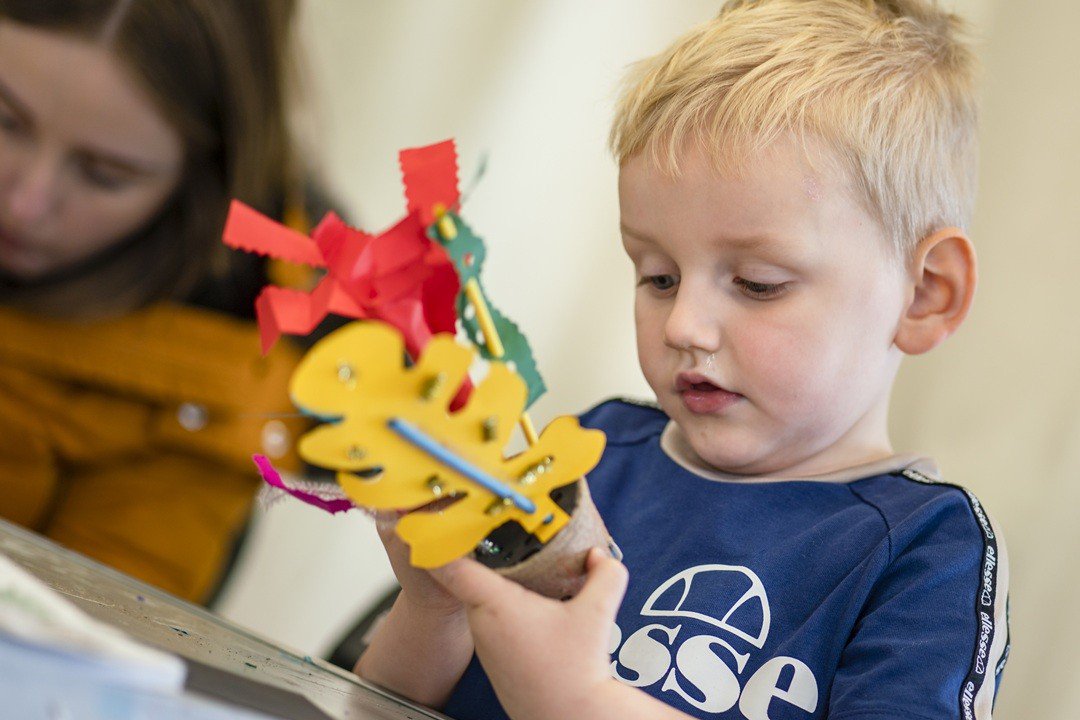Child doing a craft activity.