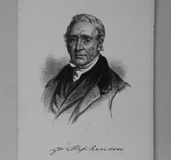 George Stephenson signature and portrait