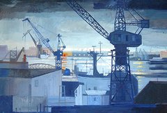 A painting of the River Tyne from 1970