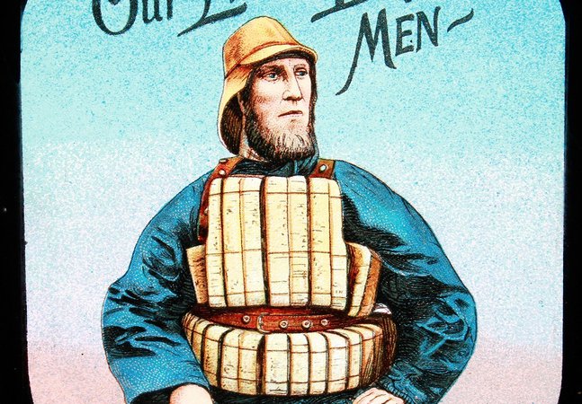 Illustration of life boat man 