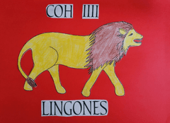 Drawing of a flag showing a lion