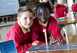 School children doing an activity
