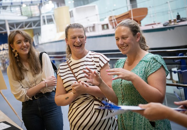 women at Discovery Museum 
