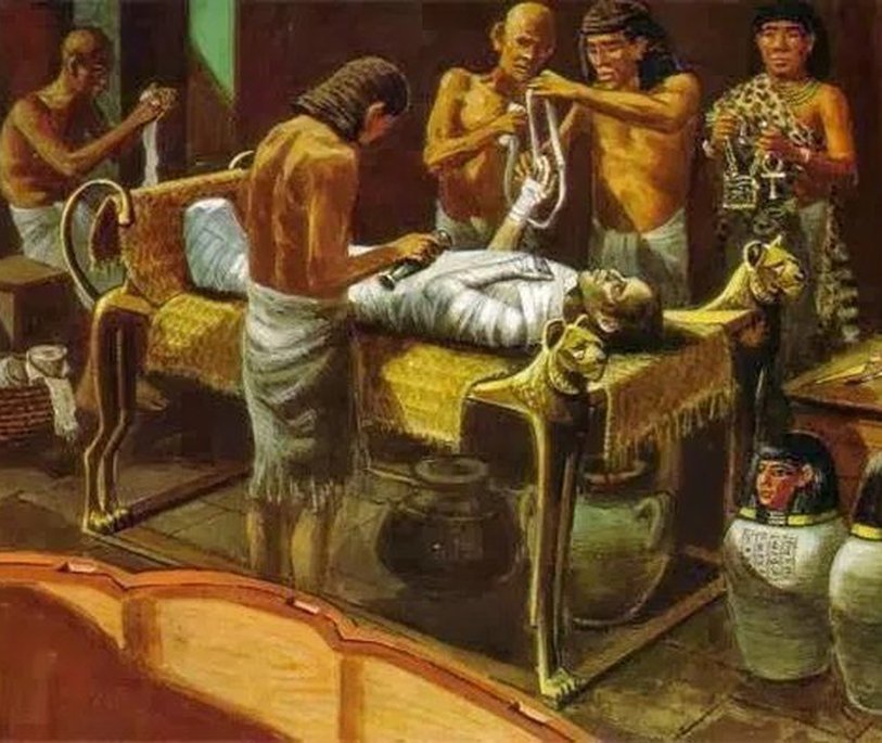 Artist’s impression of mummification of the dead