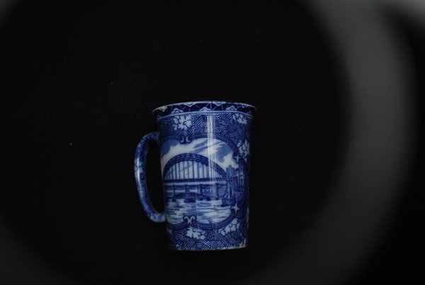Souvenir mug showing the Tyne bridges, 1929