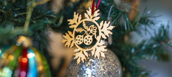 Baubles on a Christmas tree 