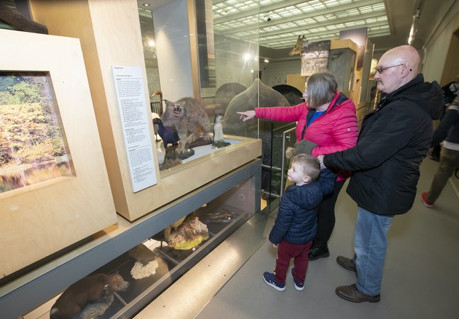 A family in the living planet gallery 