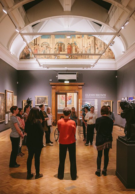 group of teachers in the gallery space
