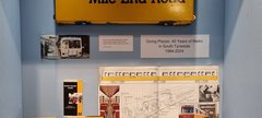 Going Places: 40 Years of Metro in South Tyneside. Display case featuring Nexus Memrobilia 