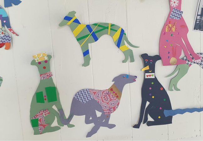 Paintings of whippets 