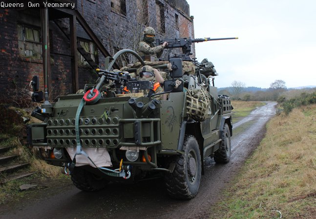 An armed Jackal vehicle with soldiers for Queen's Own Yeomanry 