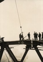 the Newcastle and Gateshead sides of the Tyne Bridge meet, 23 February 1928