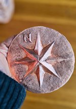 Emboss design on metal. 