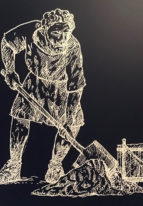 soldier mixing mortar