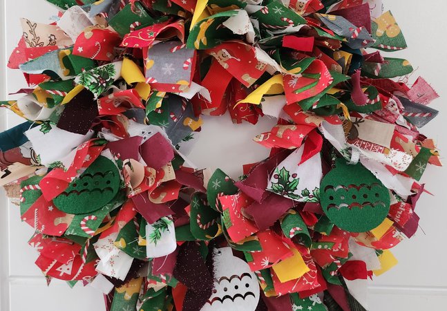 Christmas rag wreath 