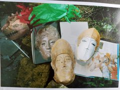 Photograph of pictures and models of face masks