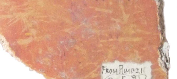 Wall-plaster from Pompeii The label on this reads: ‘From Pompeii. Given me 9.5.81 by Rev T Stephens’