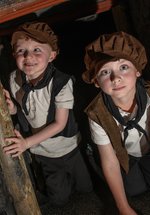 Two boys in Coal Town at Woodhorn