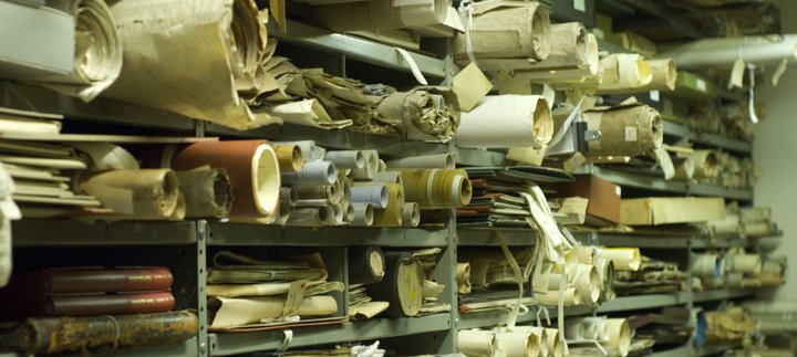 Photo image of archive shelves