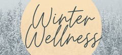 graphic showing a snowy scene in background with 'winter wellness' as the title