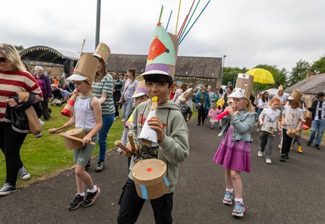 Children taking part in the parade at the Northumberland Miners' Picnic