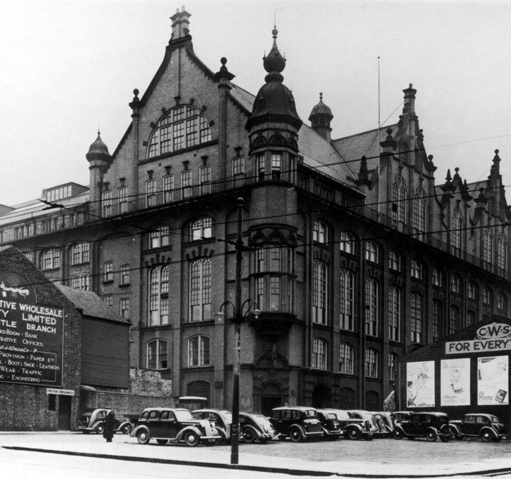 Blandford House in operation as the Newcastle branch of the Co-Operative Wholesale Society. Copyright, National Co-Operative Archive