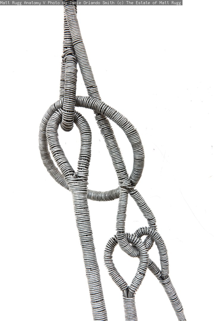 Detail of Matt Rugg’s Anatomy V Sculpture, 2012, Galvanised steel wire and industrial webbing. Photo by Jamie Orlando Smith © The Estate of Matt Rugg.