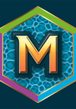 The letter M in a hexagon